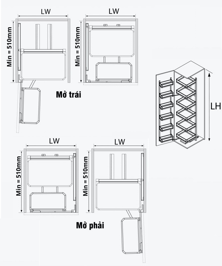 Kệ tủ đồ kh&ocirc; 6 tầng nh&ocirc;m v&aacute;ch k&iacute;nh GARIS GSD645 GSD660